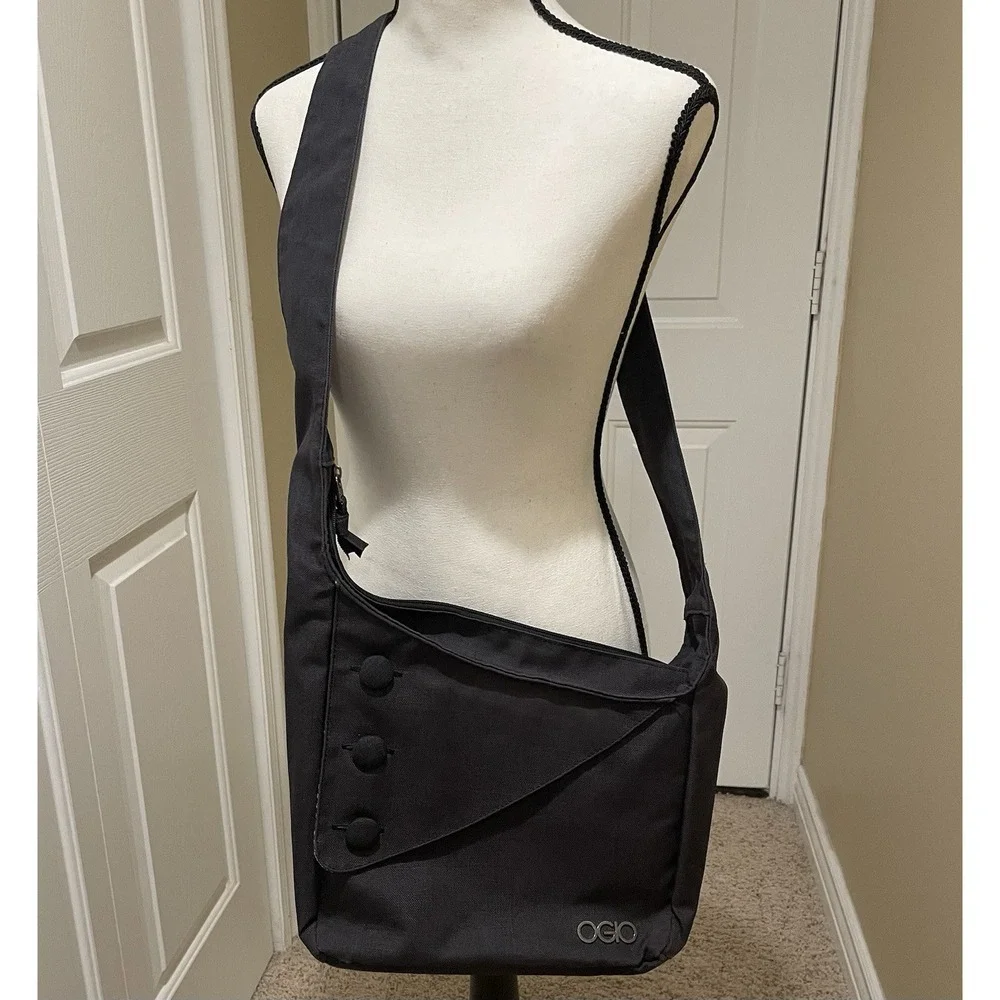 OGIO Brooklyn Bag Gray Messenger Padded Laptop Shoulder Crossbody School Purse